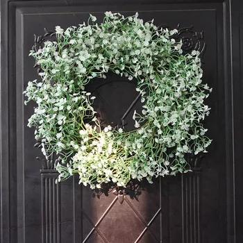 

40cm Home Wall Artificial Babys Breath Wreath Garland Wedding Prop Decoration