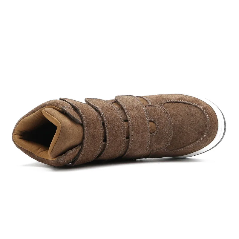 Genuino Deportivas Mujer Deporte Las Plataforma Arriba Zapatos Tobillo Zapatillas Casuales Botas Alta Cuñas De Cuero Brown Aumento Altura Mujeres qv7IvrwZ