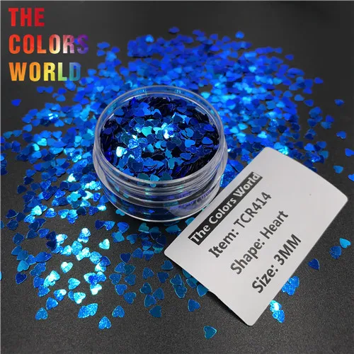 TCT-352 Chameleon Color Heart 3MM Nail Glitter Nail Art Decoration Makeup Tattoo Tumblers Crafts Festival Accessories Supplier - Цвет: TCR414  200g