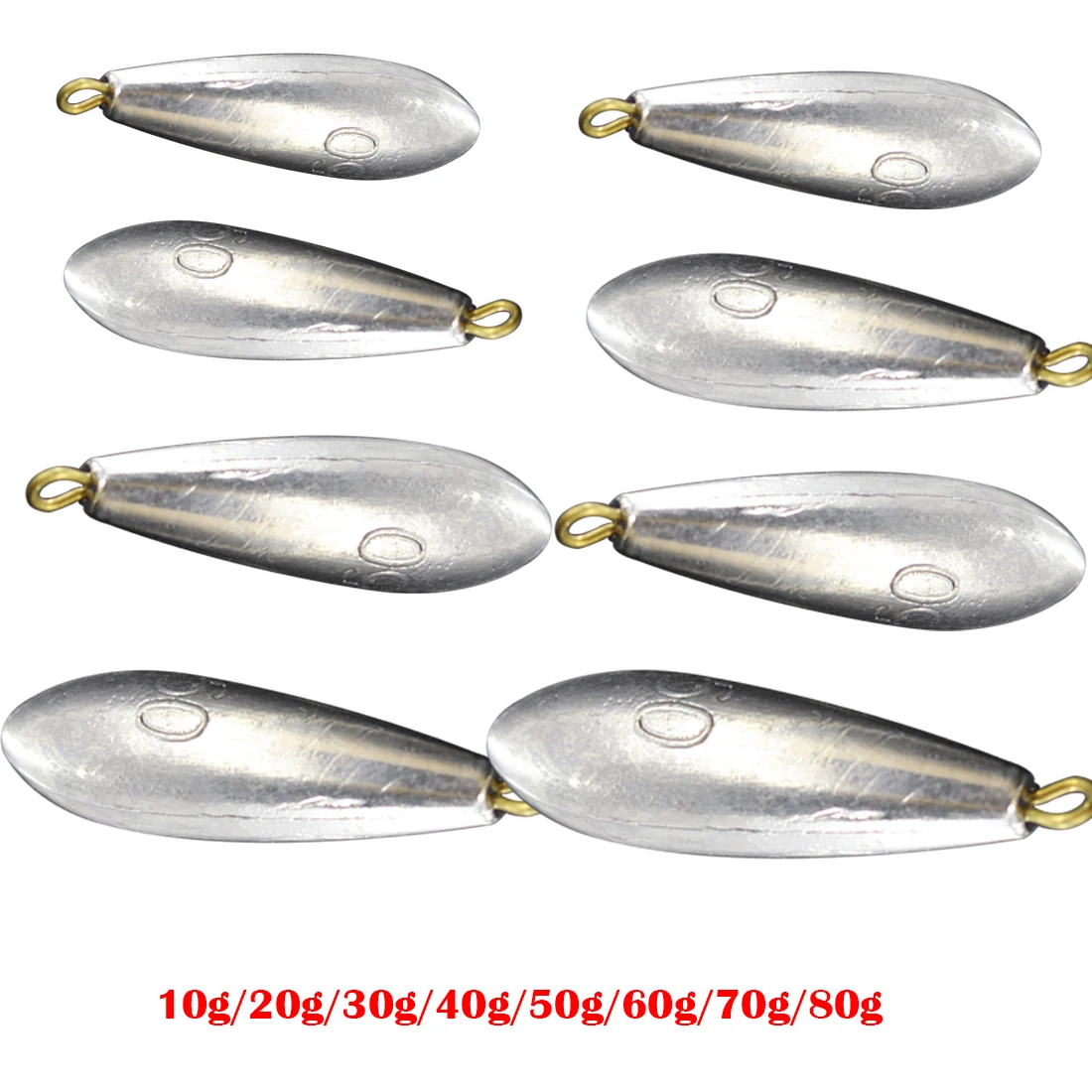 

5PCS fishing Weight Size 10g/20g/30g/40g/50g/60g/70g/80g water droplets lead weights fishing lead sinkers fishing accessories