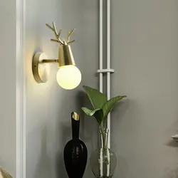 Abajur Nordic Wandlamp рога настенный светильник медь ночник для спальни современный минималистский гостиная исследование светильники