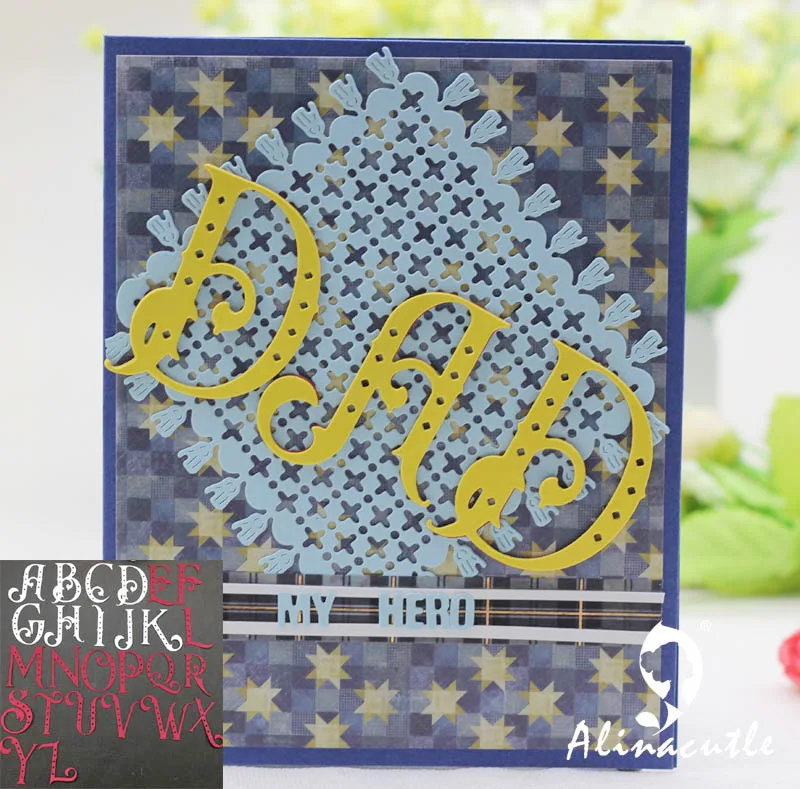 

METAL CUTTING DIES cut alinacraft 26pc MEGA 5CM DOT LETTERS alphabet Scrapbook craft handmade card punch art cutter die cut