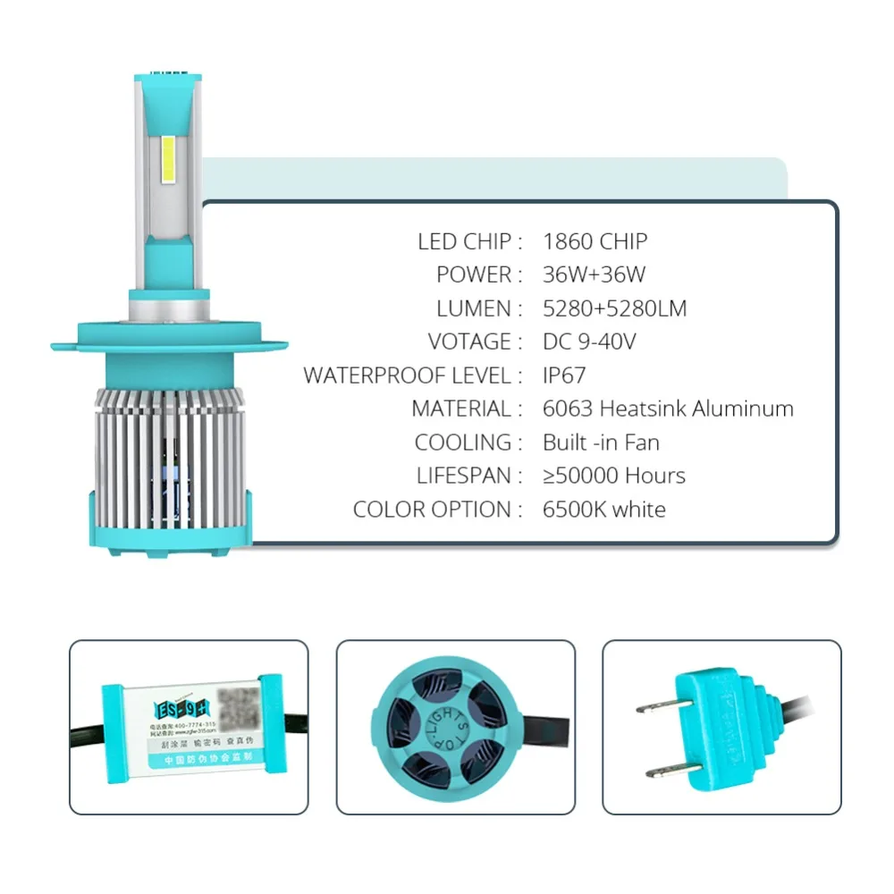 Avacom 2 шт. H7 LED H4 H1 H11 H8 HB3 HB4 супер мини турбо лампы для автомобильных фар 12 В 6500 к 10560Lm