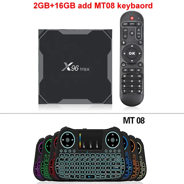 Подлинная X96 MAX Smart tv Box Amlogic S905X2 Android 9,0 LPDDR4 4 Гб ОЗУ 64 Гб ПЗУ 2,4G/5G двойной wifi 1000M Lan BT 4K медиаплеер - Цвет: 2GB 16GB and MT08