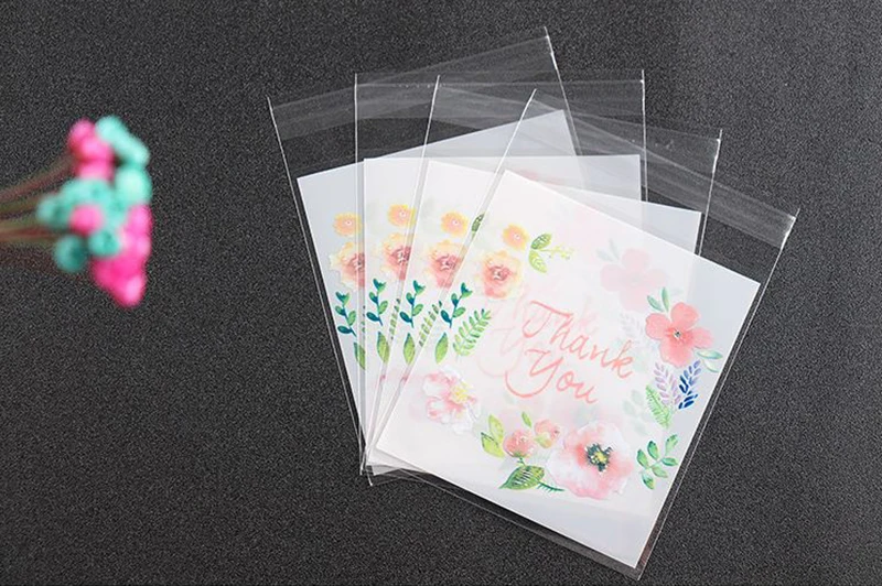 10x10cm Mini plastic cookie packaging bag opp self adhesive bags Transparent gift Self sealing candy Flower pouch 100pcs | Дом и сад