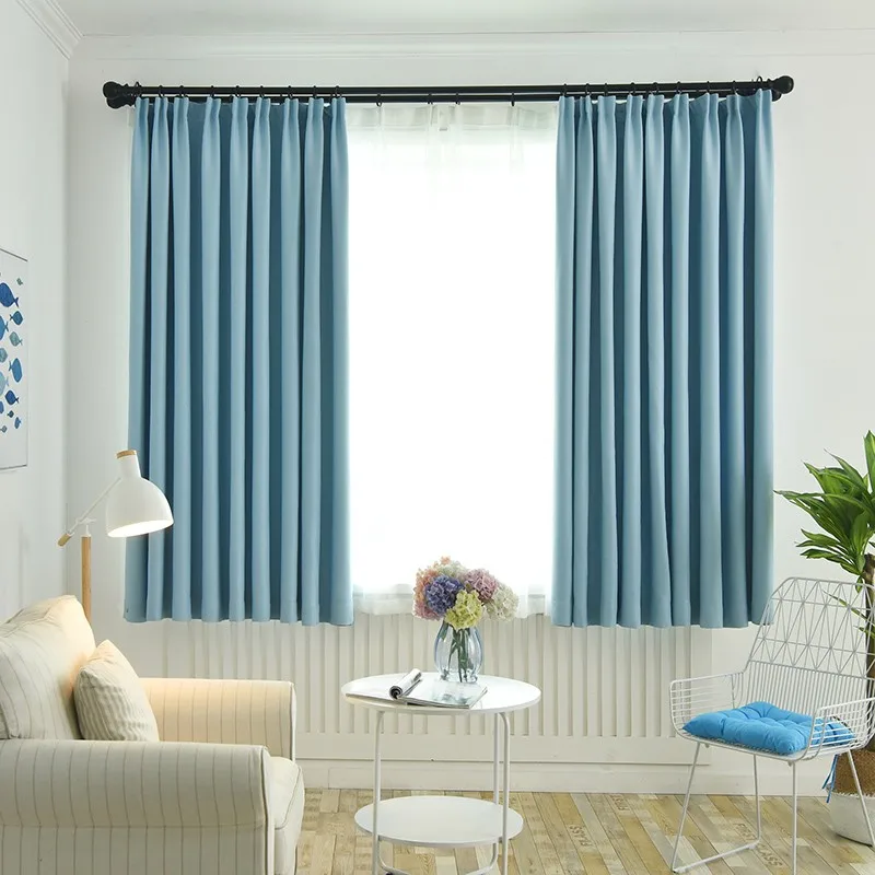 Плотная ткань 90% затеняющая занавеска s для спальни гостиной современная затемненная занавеска для окна однотонная Штора на окно драпировка 1 шт