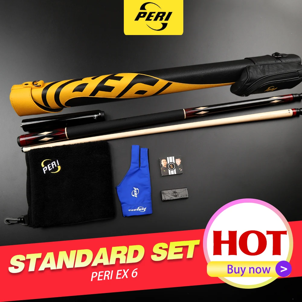 

Offical PERI EX6 Billiard Pool Cue Stick Kit 12.75mm Hard Le Pro Tip Hardwood Canadian Maple Practical Billiard Cue with Gifts