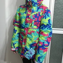 Зимняя женская куртка, лыжная куртка, пальто для сноуборда, камуфляжная лыжная одежда, ветрозащитная, водонепроницаемая, Супер теплая, уличная спортивная одежда, утепленная, Новинка