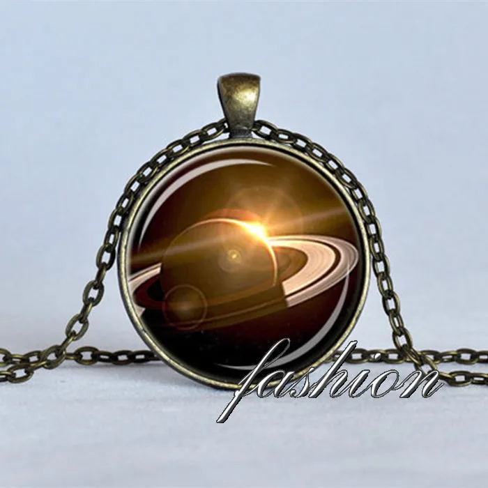 SATURN PENDANT Cassini Saturn Necklace Black Rose Gold Astronomy Jewelry Space Necklace Science