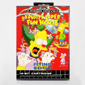 

Krustys super funhouse 16 bit SEGA MD Game Card With Retail Box For Sega Mega Drive For Genesis
