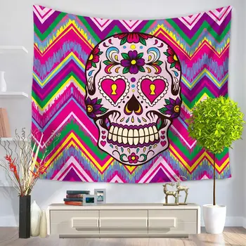 

Fancy Skull Wall Hanging Tapestries Boho Bedspread Beach Towel Yoga Mat Blanket Table Cloth 200*150/150*130