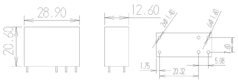 6 Pin 5V 16A DC sealed relay Songle brand 6 feet one group of NO contacts 5 pieces per lot