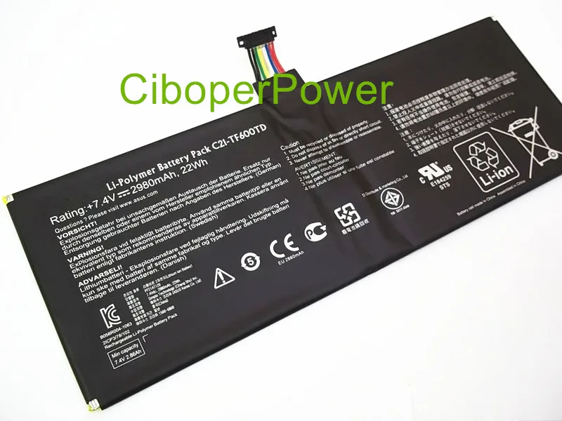 Оригинальный 7 4 V 2950mAh 22wh аккумулятор ноутбука для TF600T C21 TF600TD|Аккумуляторы