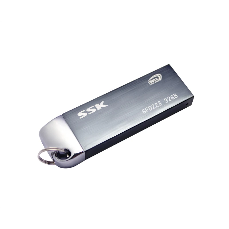 SSK SFD223 USB флеш-накопитель, 128 Гб металлический флеш-накопитель, высокоскоростная USB карта памяти, 64 ГБ флеш-накопитель, реальная емкость, 32 ГБ USB флеш-накопитель, 256 ГБ - Цвет: Серый