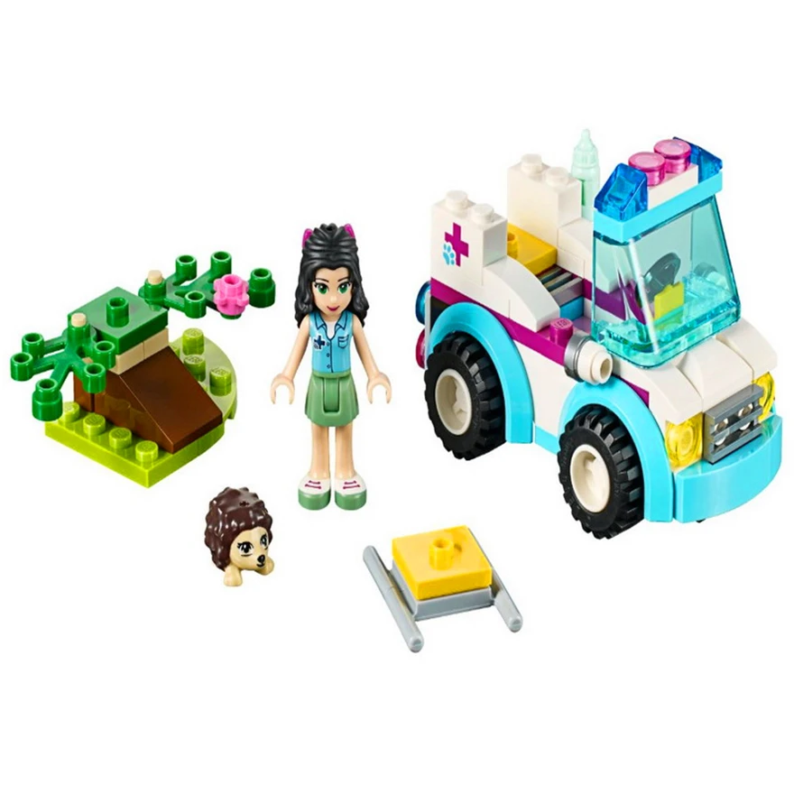 

Bela 10534 96Pcs Girl Friends Vet Ambulance Emma Heartlake Model Building Blocks Brick Toys Figure Gift Compatible 41086
