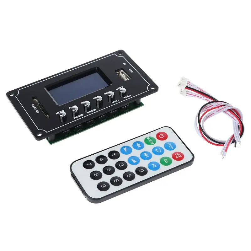 Bluetooth MP3 декодирования доска модуль светодиодный USB/SD/MMC WAV Запись AUX FM