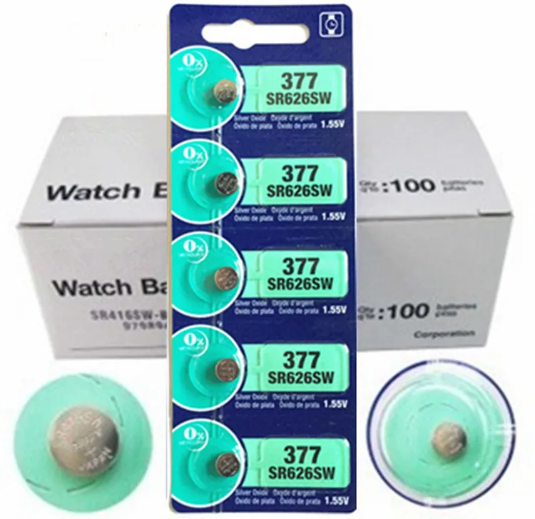 100X LONG LASTING 377 SR626SW SR626 AG4 Watch Battery ButtoLatest