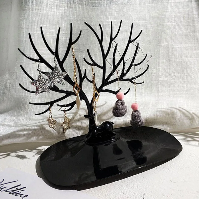 Hot Sale Jewelry Organizer 3 Color Necklace Earring Deer Stand Display Holder Show Rack Display Necklace Organizer Free Shipping