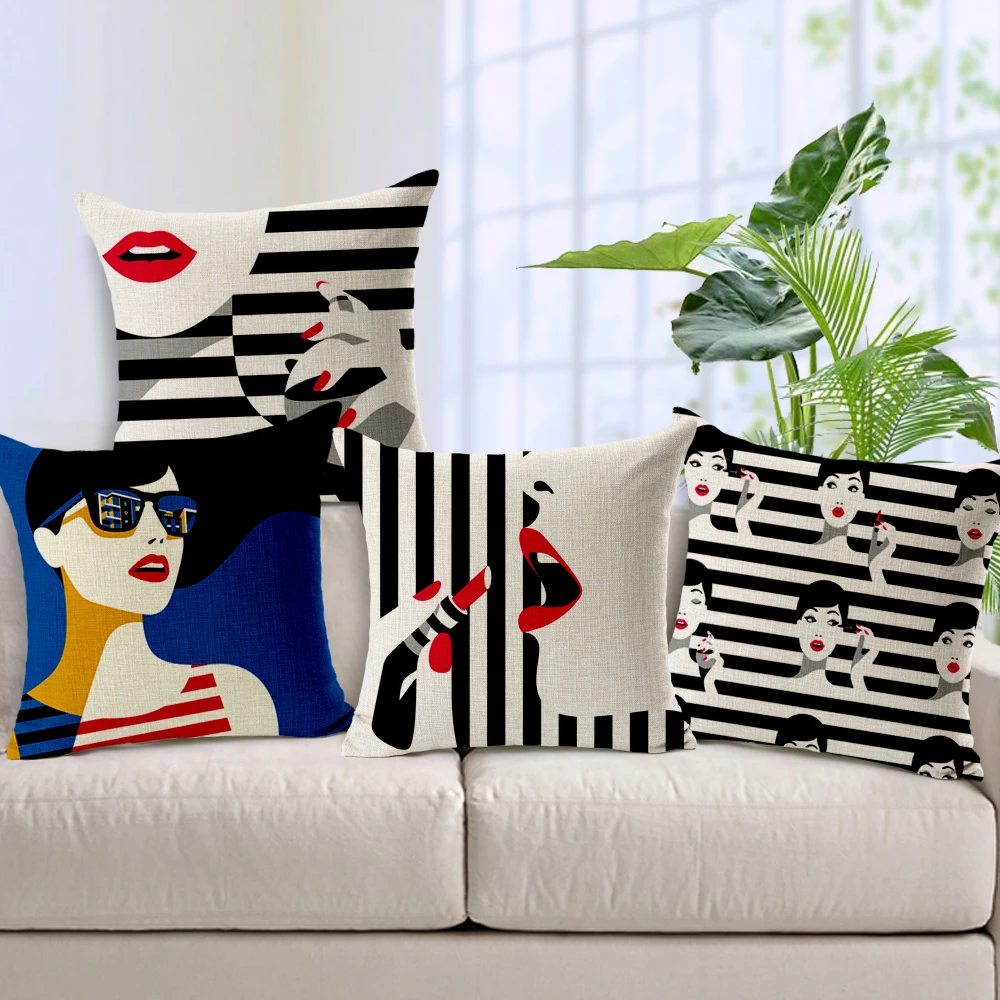 Pop Black Girls Home Decor Pillow Linen Cotton Cushion Decorative Throw Pillows Sofa Cushion Free Shipping Pillow Cushion Cover Pillow Cushioncushion Collection Aliexpress