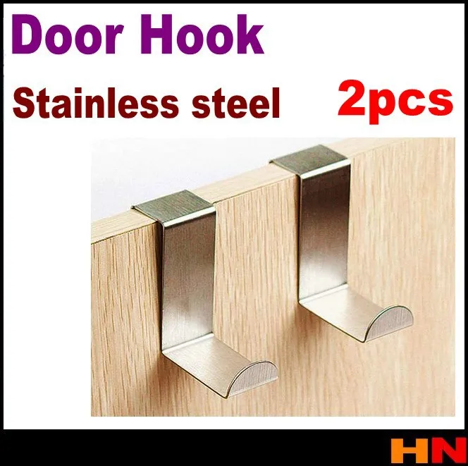 2pcs Door hook stainless steel Stainless steel door back free nail non trace coat hook behind