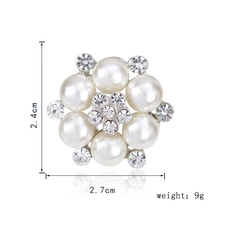 

Lovely Crystal Alloy Big Pearl Pins Rhinestone Flower Brooch pin Wedding Jewelry Decoration DIY Brooch for Invitation Card