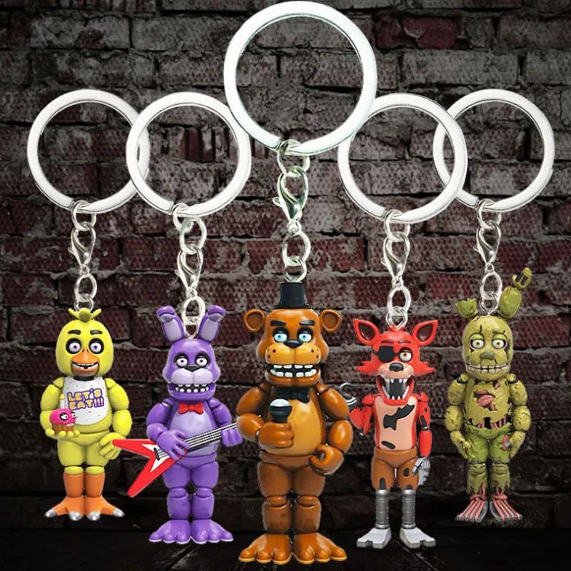

5pcs/Set Five Nights at Freddy's Keychain Golden Freddy Action Model Toy Collection Decoration Gift Key Chains