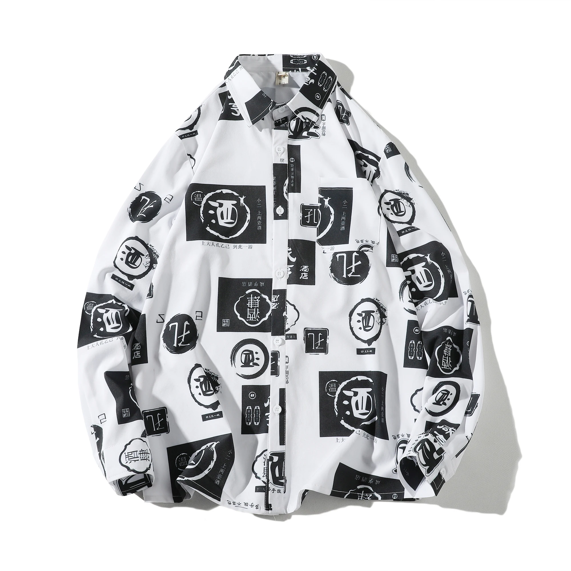 Мужские рубашки с длинным рукавом с принтом Camisa Social Masculina, мужские повседневные топы, рубашка Chemise Homme, модные весенние осенние свободные рубашки