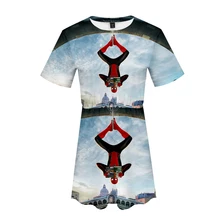 Платье с объемным рисунком Человека-паука для дома,, футболка с короткими рукавами и короткая юбка, костюм из двух предметов, новое Повседневное платье высокого качества