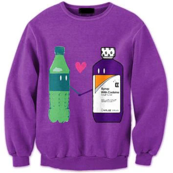 

Perfect Couple 3D Harajuku Sweatshirt Purple Hoodies Sprite loves bottle Crewneck Heart Casual Tumblr Outfits Hipster Pullover