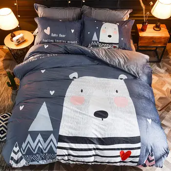 

Luxury Bedding Set Crystal Velvet Bed Linen Twin Queen Size Baby Bear Duvet Cover Set Pillowcase Bed Sheet 3styles