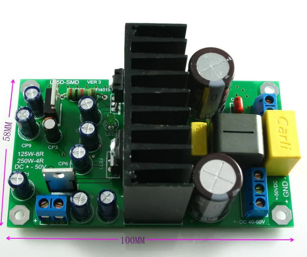 

L15DSMD IRS2092S High power 250W Class D Audio Digital Mono Amplifier Board