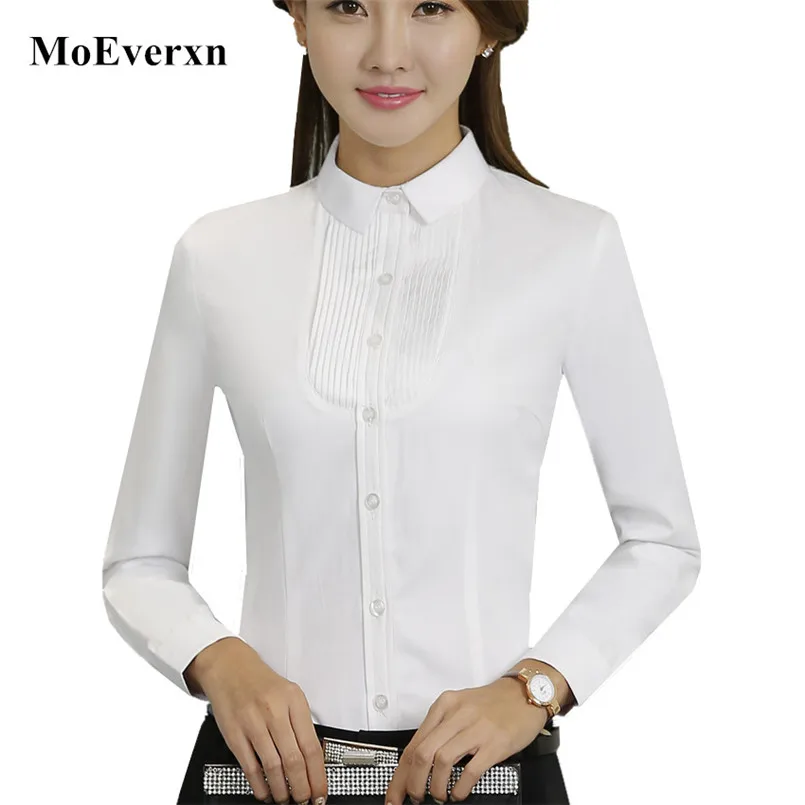 Aliexpress.com : Buy Ladies Long Sleeve White Blouse New Fashion High ...