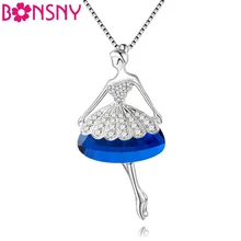 Bonsny, ювелирные изделия из эмали, для танцев, балета, девушек, феи, ангела, ожерелье, цепочка, сплав, макси, массивные новости, воротник, колье, ожерелье, подвеска