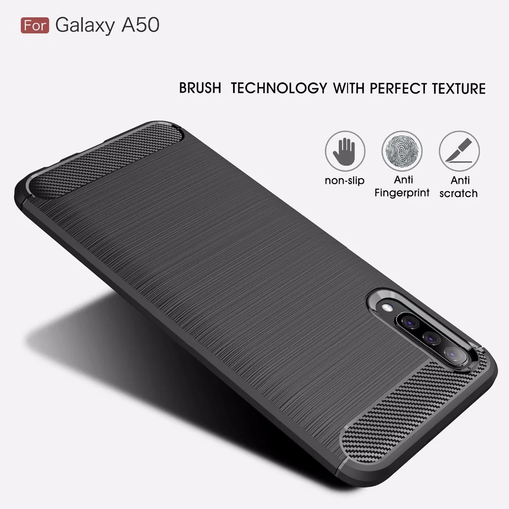 Ультратонкий силиконовый чехол из ТПУ для Samsung Galaxy A70 A50 A40 A30 A10 углеродного