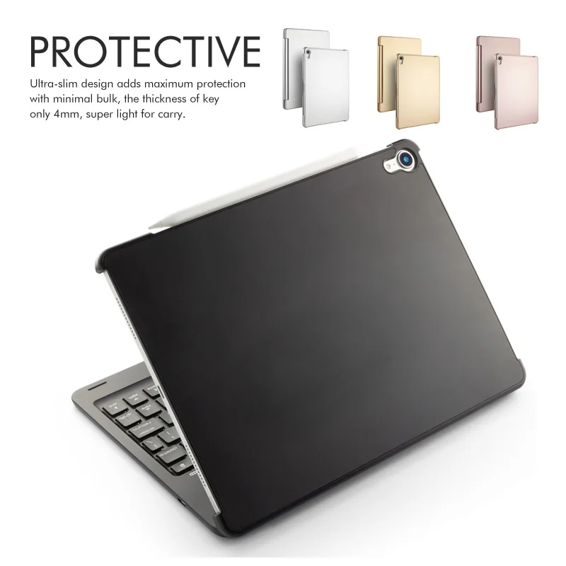 [NEW] Bluetooth keyboard Case for Apple iPad Pro 11.1",7-Color Backlit Aluminum Metal Wireless Keyboard with Smart Case Hard