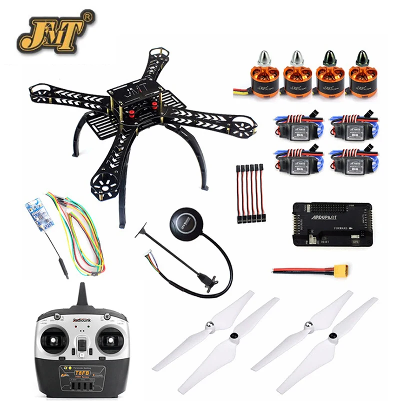 

DIY Drone Kit 380mm Frame 2.4GHz 4CH BrushlessMotor One Key Return with APM 2.8 M7N GPS T8FB Transmitter RC Quadcopter