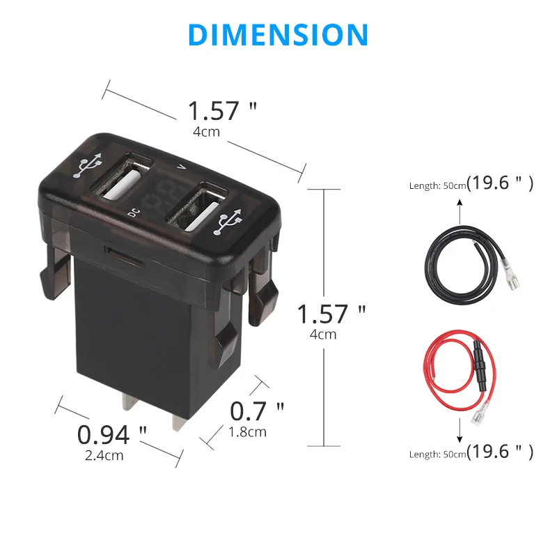 Urbanroad 5 в 2.1A двойной USB адаптер розетка 2 порта автомобильное зарядное устройство Быстрая зарядка для телефона gps 12-24 В светодиодный вольтметр для TOYOTA