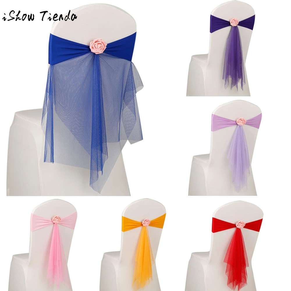 Klasik Kartun Kursi Pernikahan Sash Bow Satin Meja Pesta Ulang Tahun