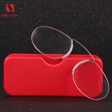 Портативные мини-очки для чтения с зажимом для носа для мужчин и женщин, мини-очки для чтения с зажимом для носа, чехол+ 1,5+ 2,0+ 2,5