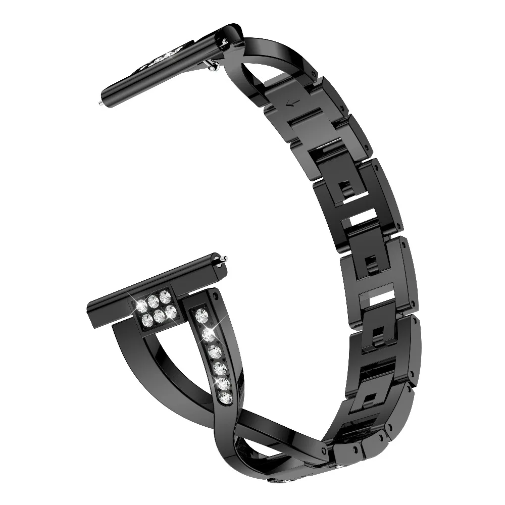 Для samsung gear Sport S3 S2 Galaxy Watch Active 46 мм 42 мм ремешок из нержавеющей стали металлический сменный Браслет ремешок для часов 20/22 - Цвет ремешка: Black