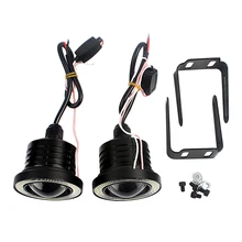 2PCs/lot Black Car Fog Lamps Angel Eyes LED COB Lights Automobile Daytime Running Lights Car Accessories Car-styling DRL