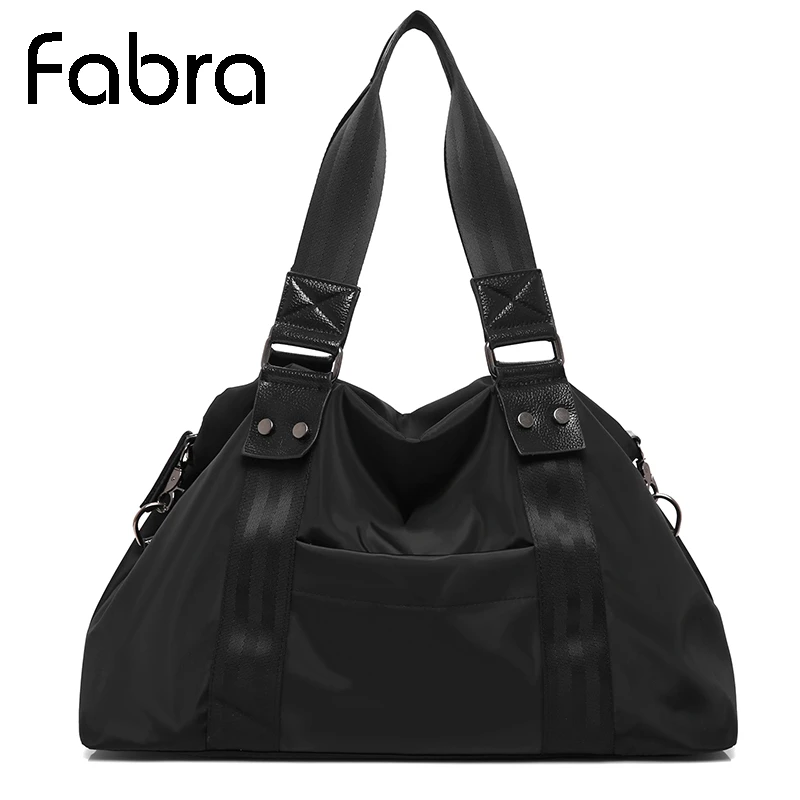 Fabra Black Women Shoulder Bag Light Weight Soft Water Resistant Oxford