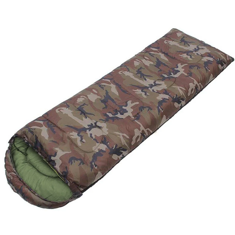 

Newly Hat Envelope Style Sleep Bag Outdoor Leisure Camping Break Camouflage Sleeping Bags BF88