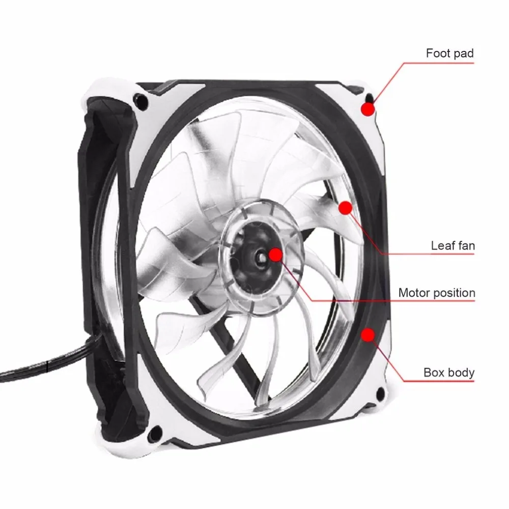 Eclipse 120 мм 120x120x25 мм светодио дный охлаждения Cooler настольного компьютера дела вентилятор ниже Шум Вентилятор охлаждения бесшумный