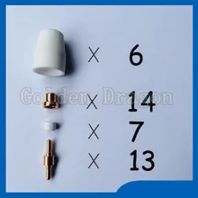 40 шт. расходные материалы для резака короткие наконечники электрод газовое кольцо и фарфоровые стаканчики для инвертора плазменный резак фонарь PT31