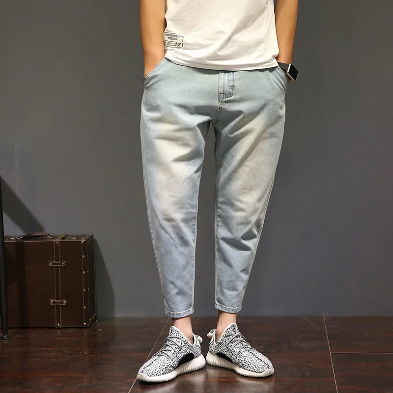 Large size 28 42 Fashion hip hop Elastic Loose jeans men summer casual biker denim man