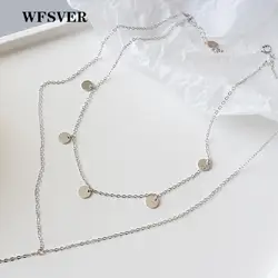 WFSVER корейский стиль серебряная буква кулон ожерелье для женщин Lover стерлингового серебра 925 изящное подвесное ожерелье ювелирные изделия
