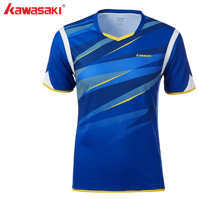 Kawasaki спортивная полиэстер бадминтон спортивные Для мужчин рубашка v-образным вырезом дышащие спортивные шорты футболки для Для мужчин ST-T1004