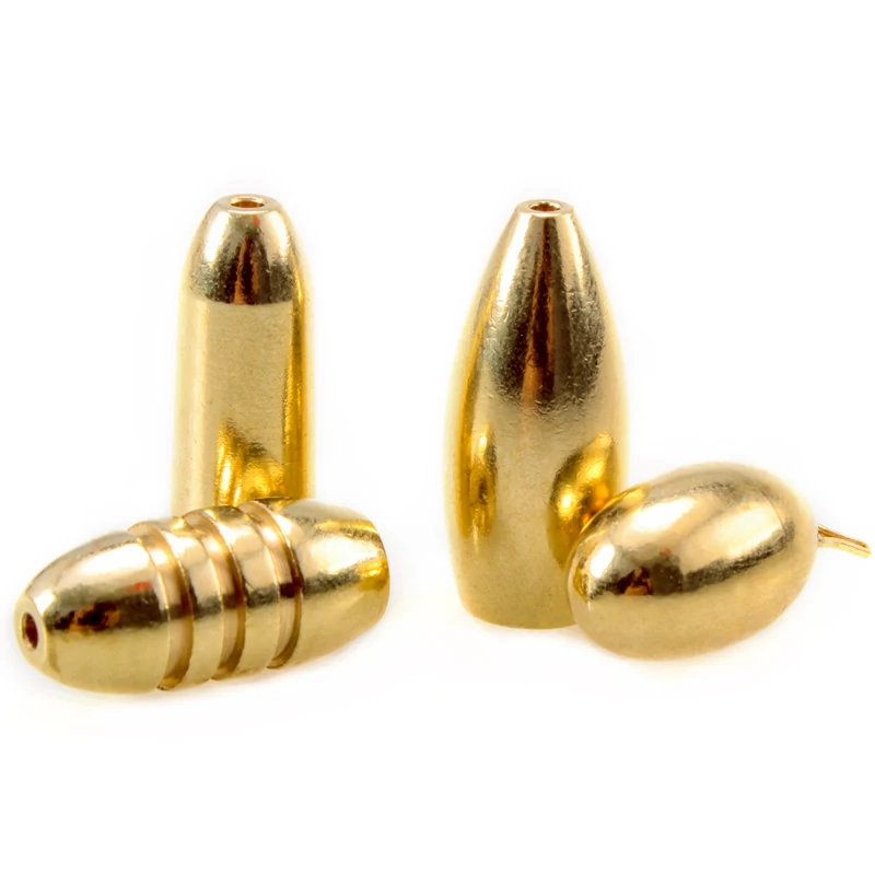 

10Pcs thread copper ball pendant fishing hooks metal Jig lead head sinkers Deep Water Bullet Weight fishing accessories pesca