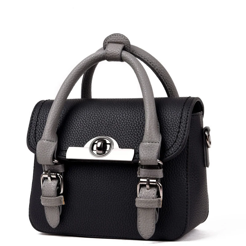 2016 New Fashion Contrast Color Small font b Handbag b font Designer Belt Buckle Flap Bag